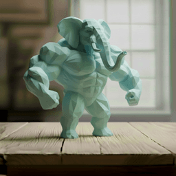 Elephant gym lowpoly 3d model