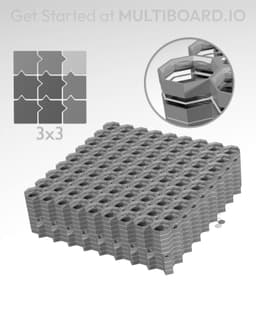 9x9 Legacy Tiles - 3x3 Board - Multi-Material Stack 3d model