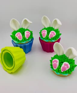 Cupcake Container -Easter Bunny in Grass 3d model