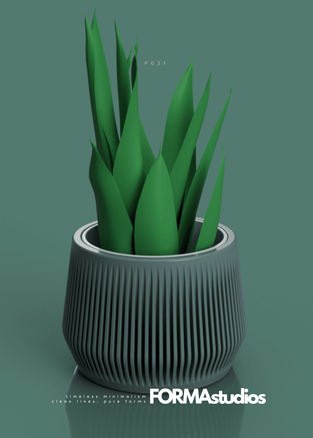 Planter with drip tray large format - FORMAstudios P021 3d model