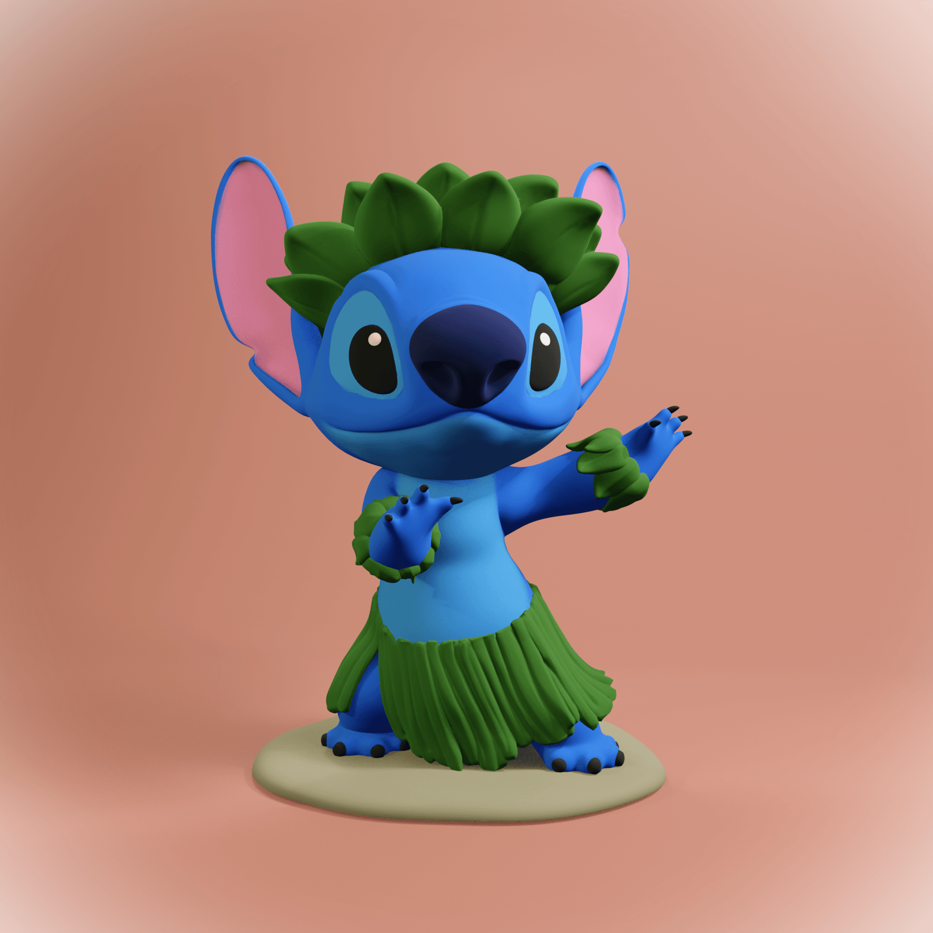 Stitch- Hula Summer 3d model