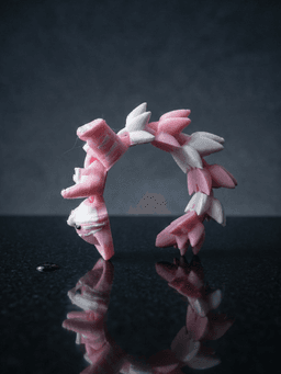 Fluffy Tail Cute Flexi Cat Toy / Keychain 3d model
