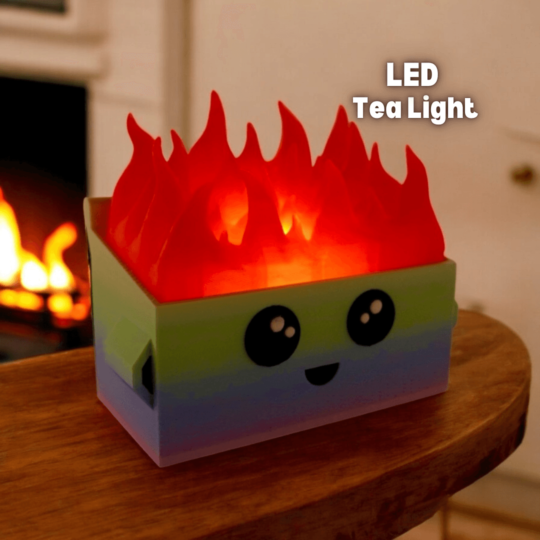 Dumpster Fire Buddy LED Tea Light 3d model