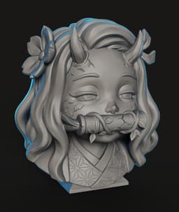 Nezuko Demon Bust STL | Anime 3D Print | HighDetail 3d model