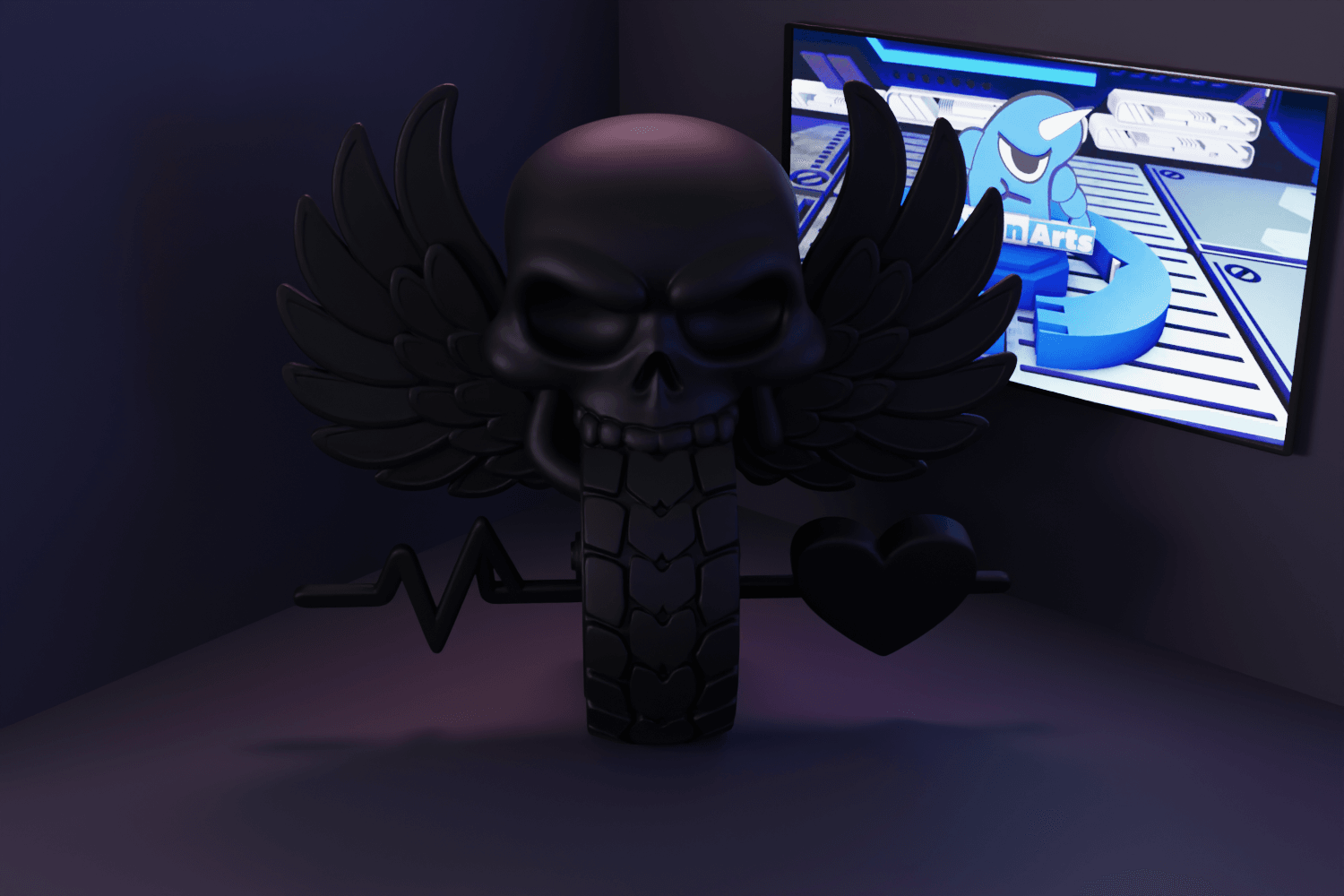 Amor moto caveira.stl 3d model