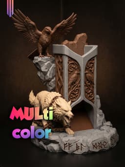 Norse Dice Tower 3MF | Tabletop Gaming Multi-Color | FDM 3d model