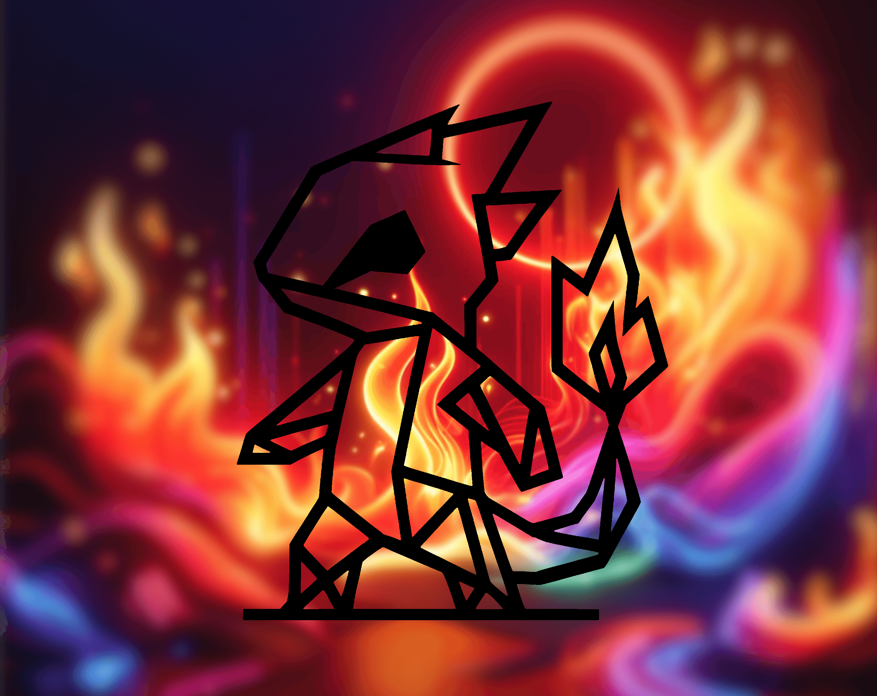 Geometric pokemon Charmeleon Wallart 3d model