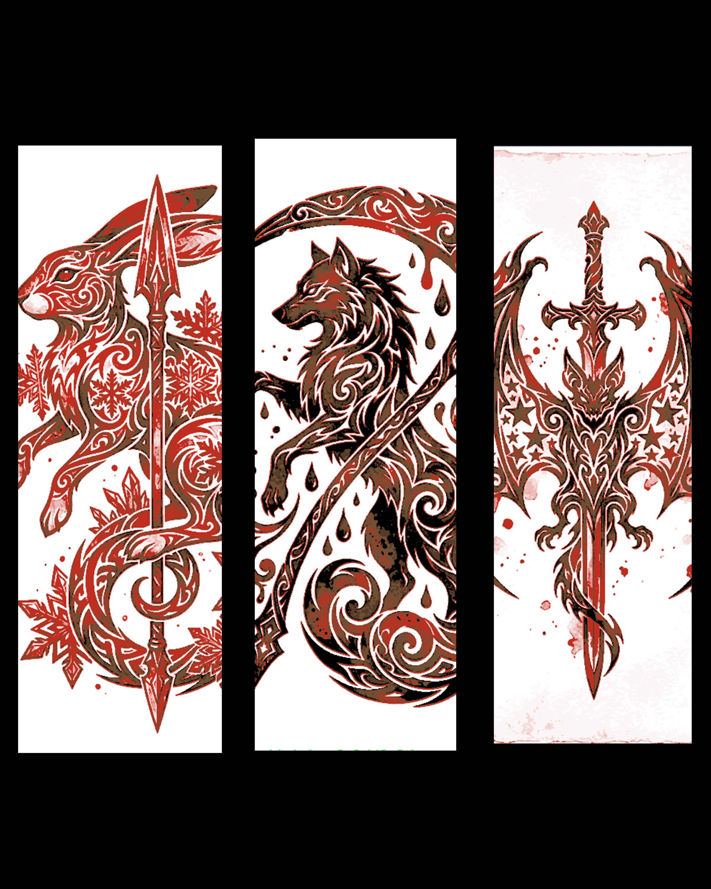 Celtic Knotwork Style Bookmark Set 3d model