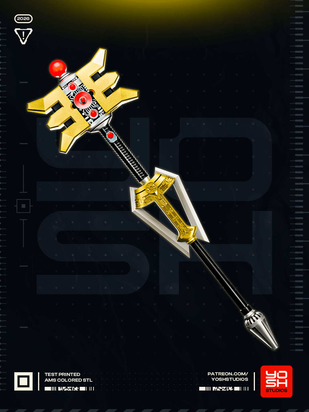 Gold Zeo Staff 3D Printer STL 3d model