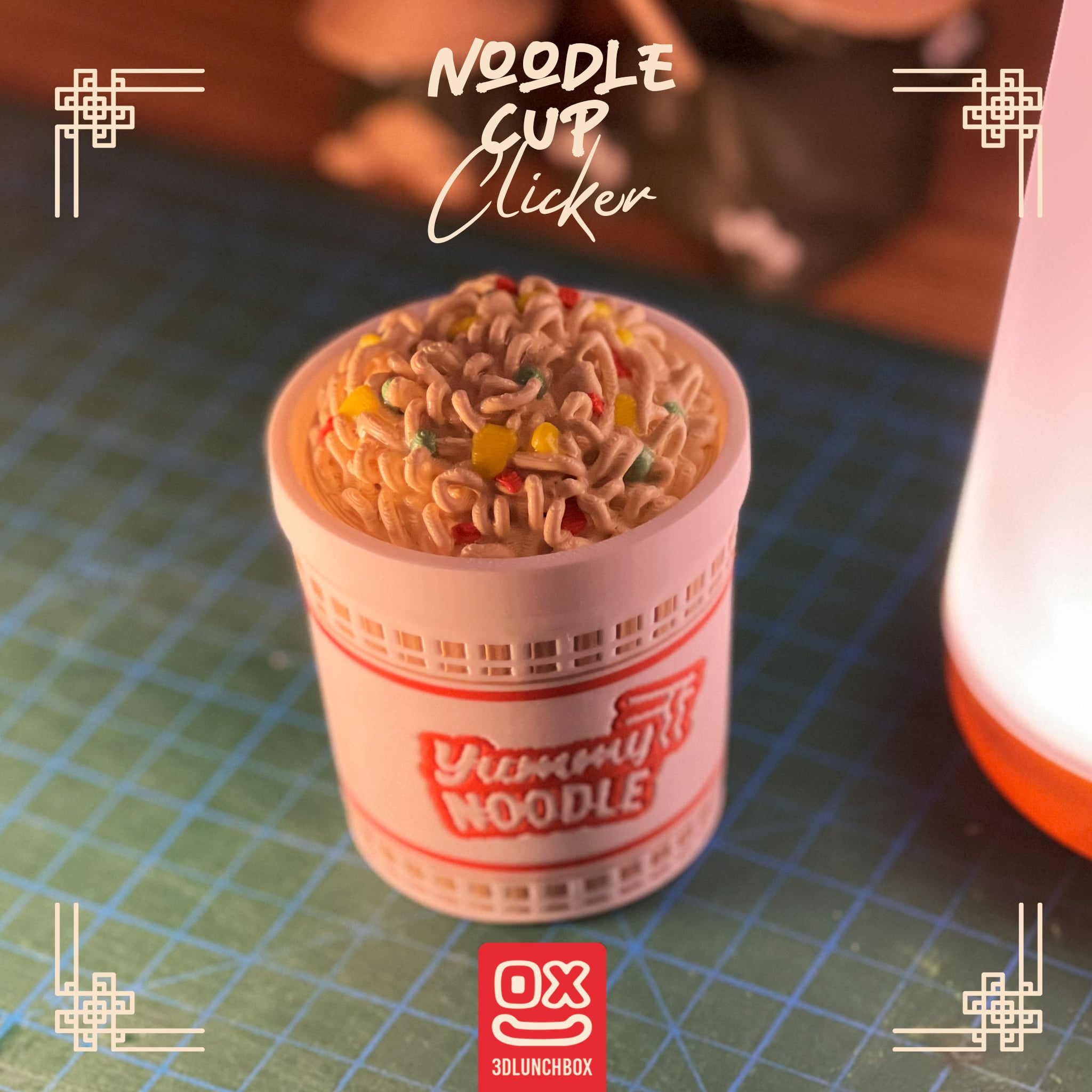 Noodle Cup Fidget Clicker - 90s Snack Desk Decoration 3d model