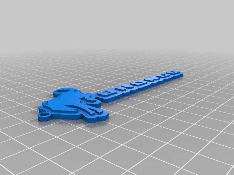 Bronco logo and keychain 3d model