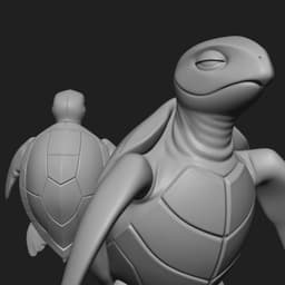 Mystical Sea Turtle Minimalist Sculpture 3d model