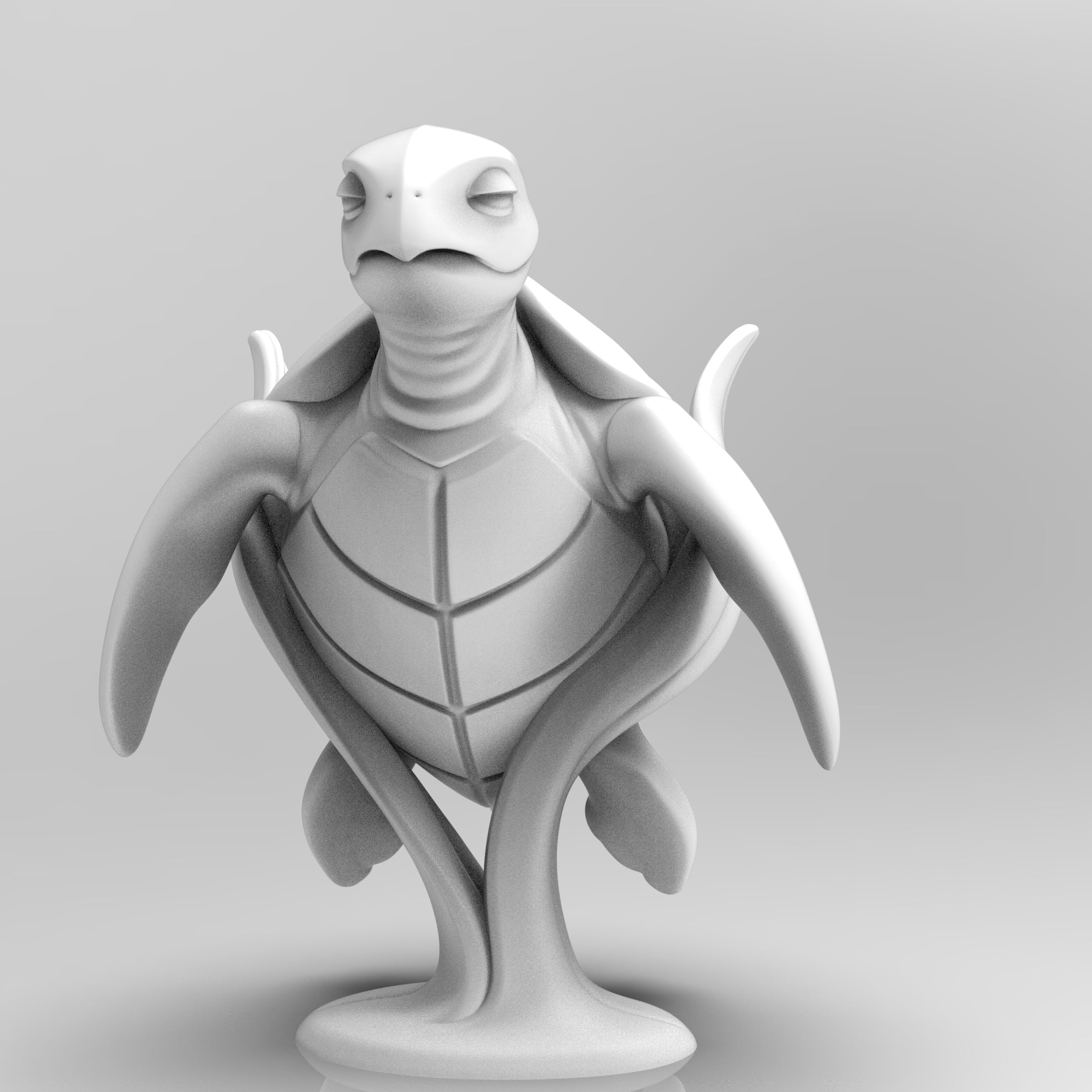 Mystical Sea Turtle Minimalist Sculpture 3d model