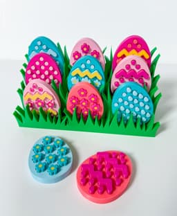 Easter Egg Fidget (2 Styles) plus Grass Display Stand 3d model