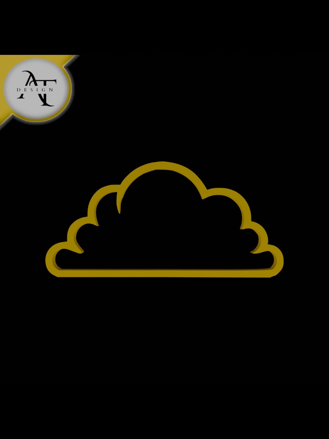 Simple Cloud Symbol - 2D Art 3d model