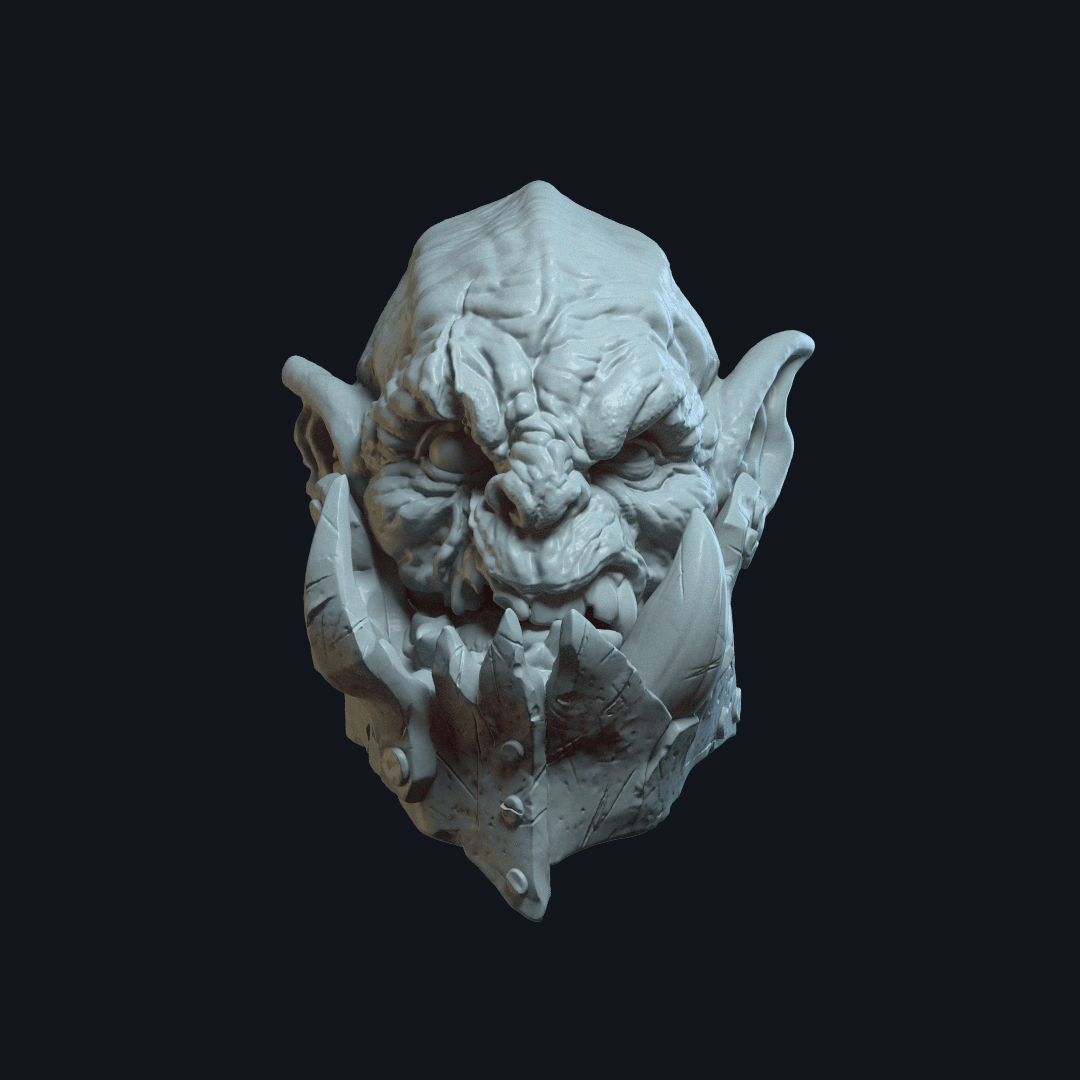 Krogar Ironfang v1 Action Figure Head 3d model