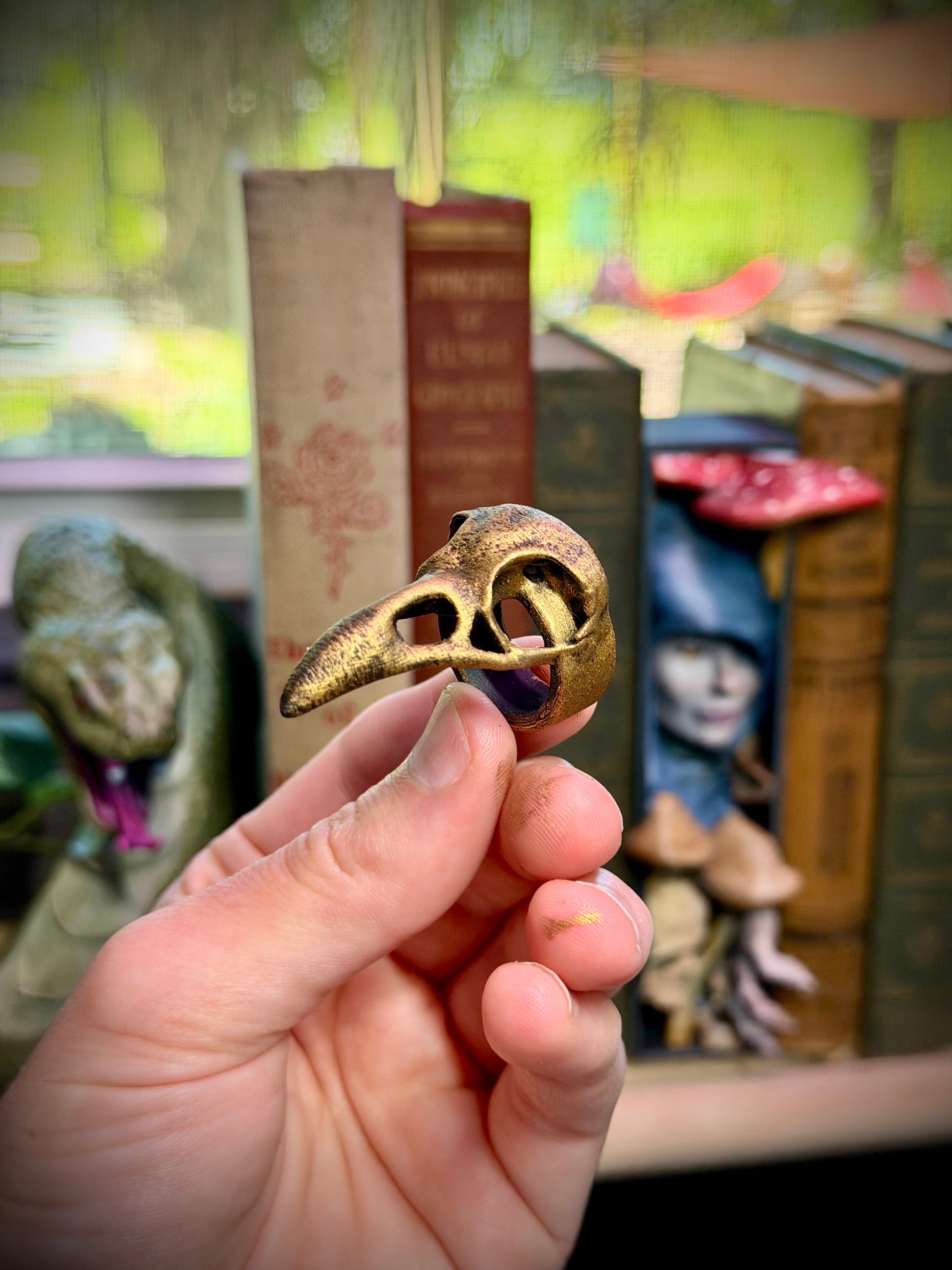 Raven skull ring 3d model
