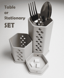 Modular Stationary or Table Set of 3 3d model