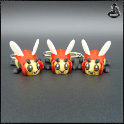 Cute articulated Dracula Bee - Multicolor Magnetic Keychain 3d model