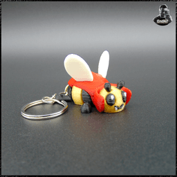 Cute articulated Dracula Bee - Multicolor Magnetic Keychain 3d model