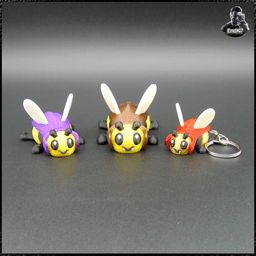 Cute articulated Dracula Bee - Multicolor Magnetic Keychain 3d model
