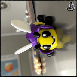 Cute articulated Dracula Bee - Multicolor Magnetic Keychain 3d model