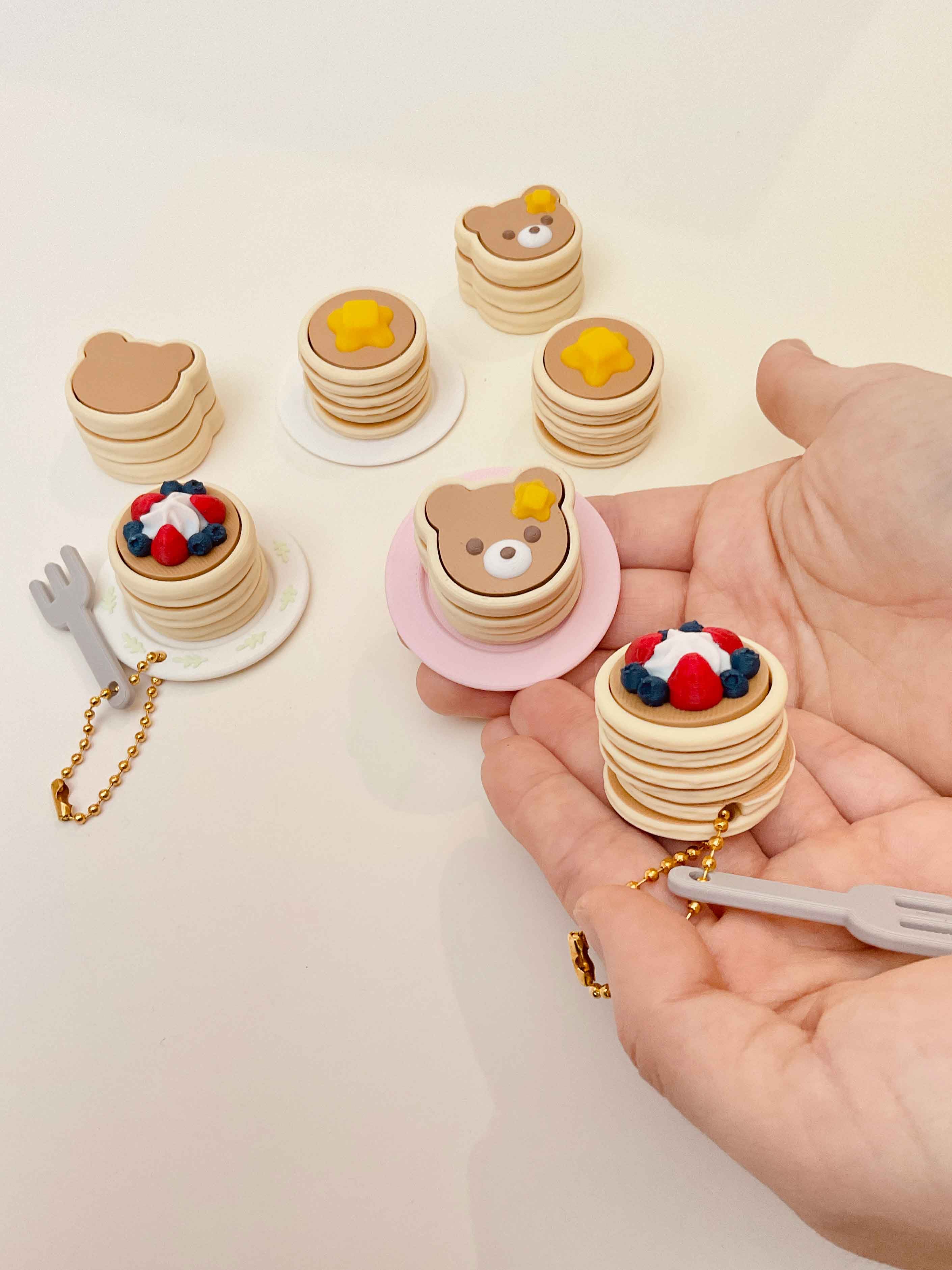 Pancakes Clicker Keychain Fidget Toy Bundle 3d model