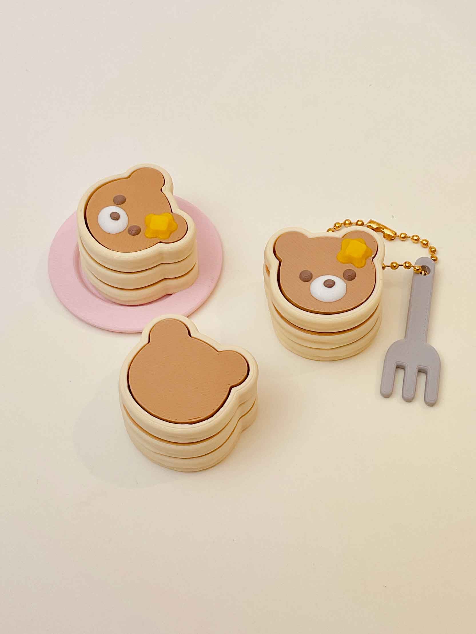 Pancakes Clicker Keychain Fidget Toy Bundle 3d model