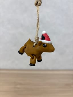 Goat with Christmas Hat Ornament 3d model