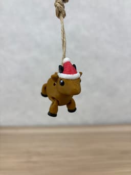 Goat with Christmas Hat Ornament 3d model