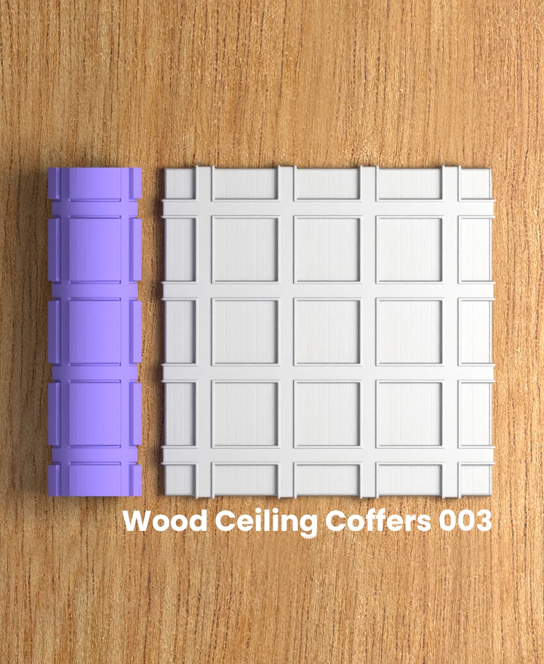 Collection Fuchsia | Wood Ceiling Coffers 003 | Polymer Clay Seamless Texture Roller 3d model
