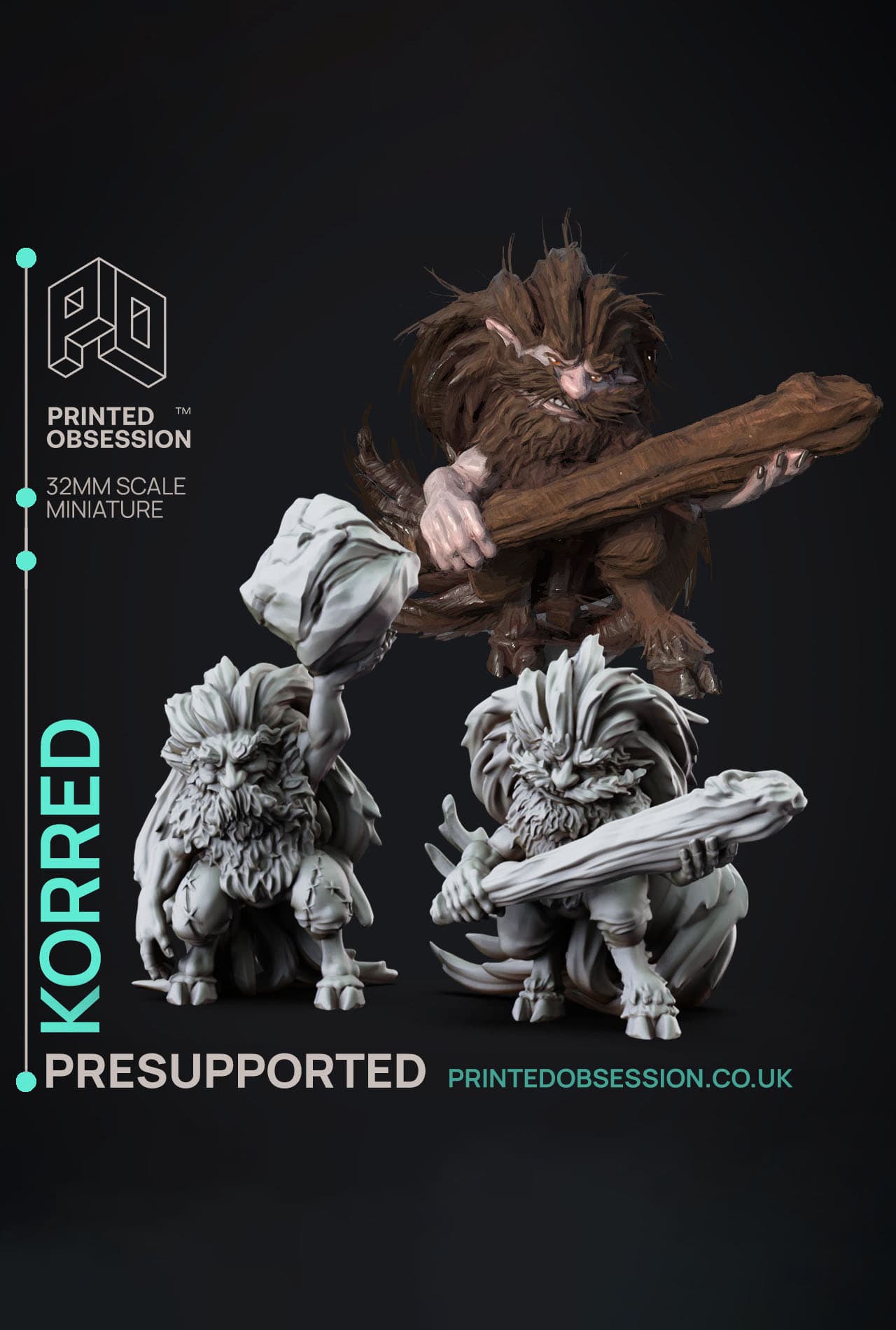 Korred - Faywild Vs Shadowfell - PRESUPPORTED - Illustrated and Stats - 32mm scale 3d model