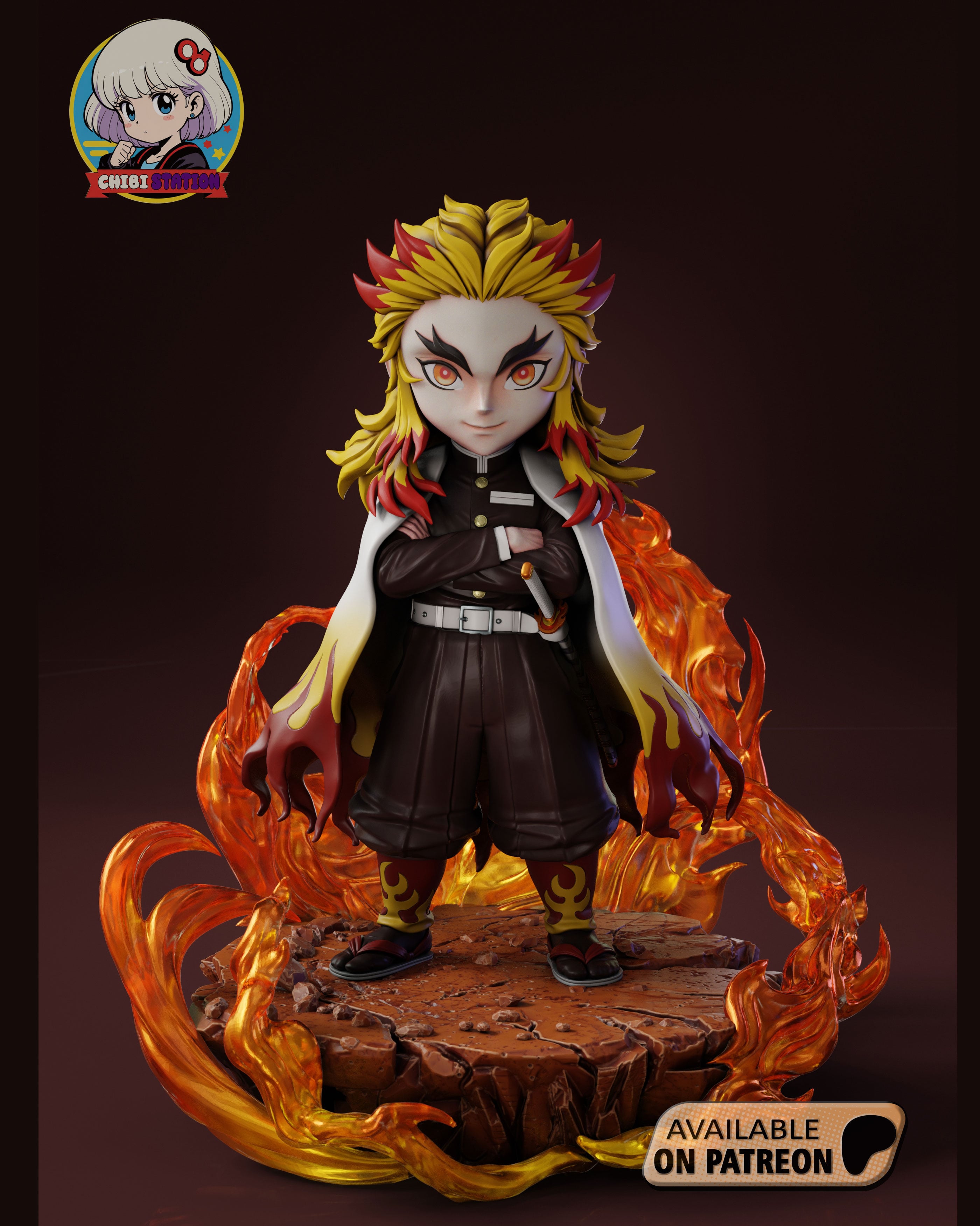 Demon Slayer Rengoku Chibi - Premium Collectible 3d model