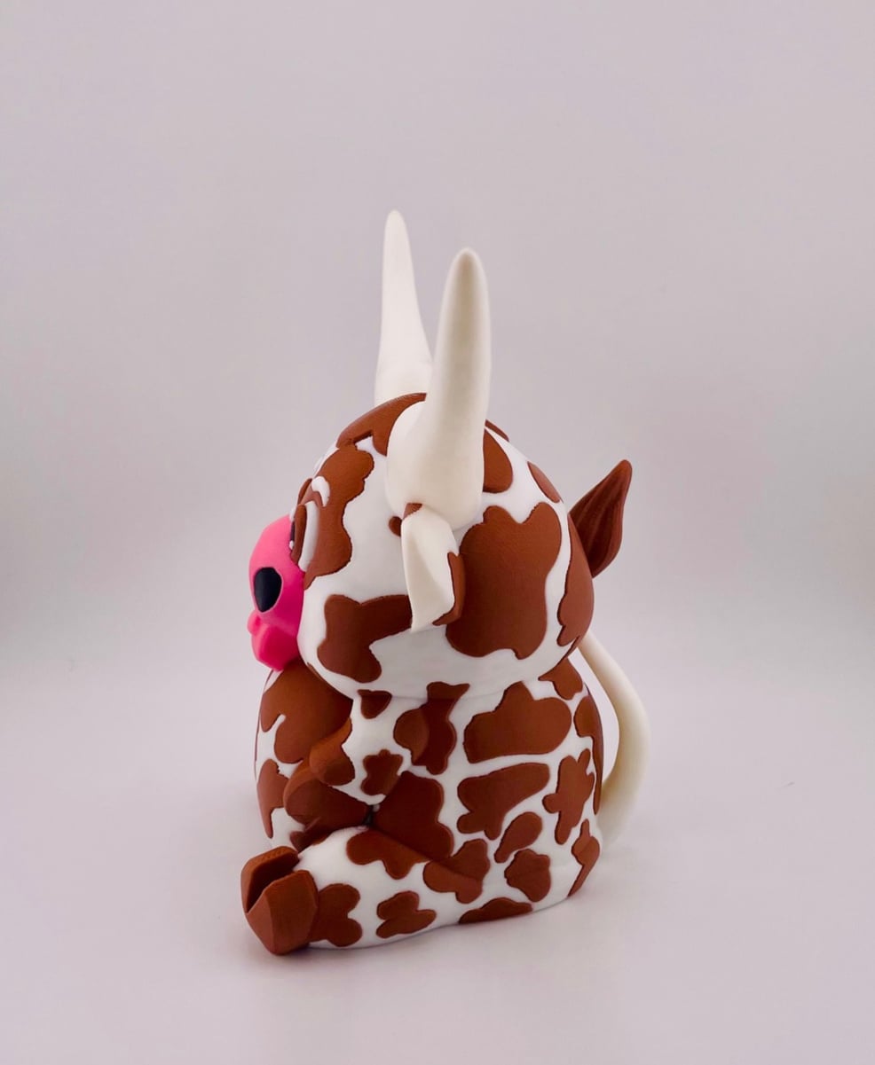 Texas Longhorn Cow Sitting 3d model