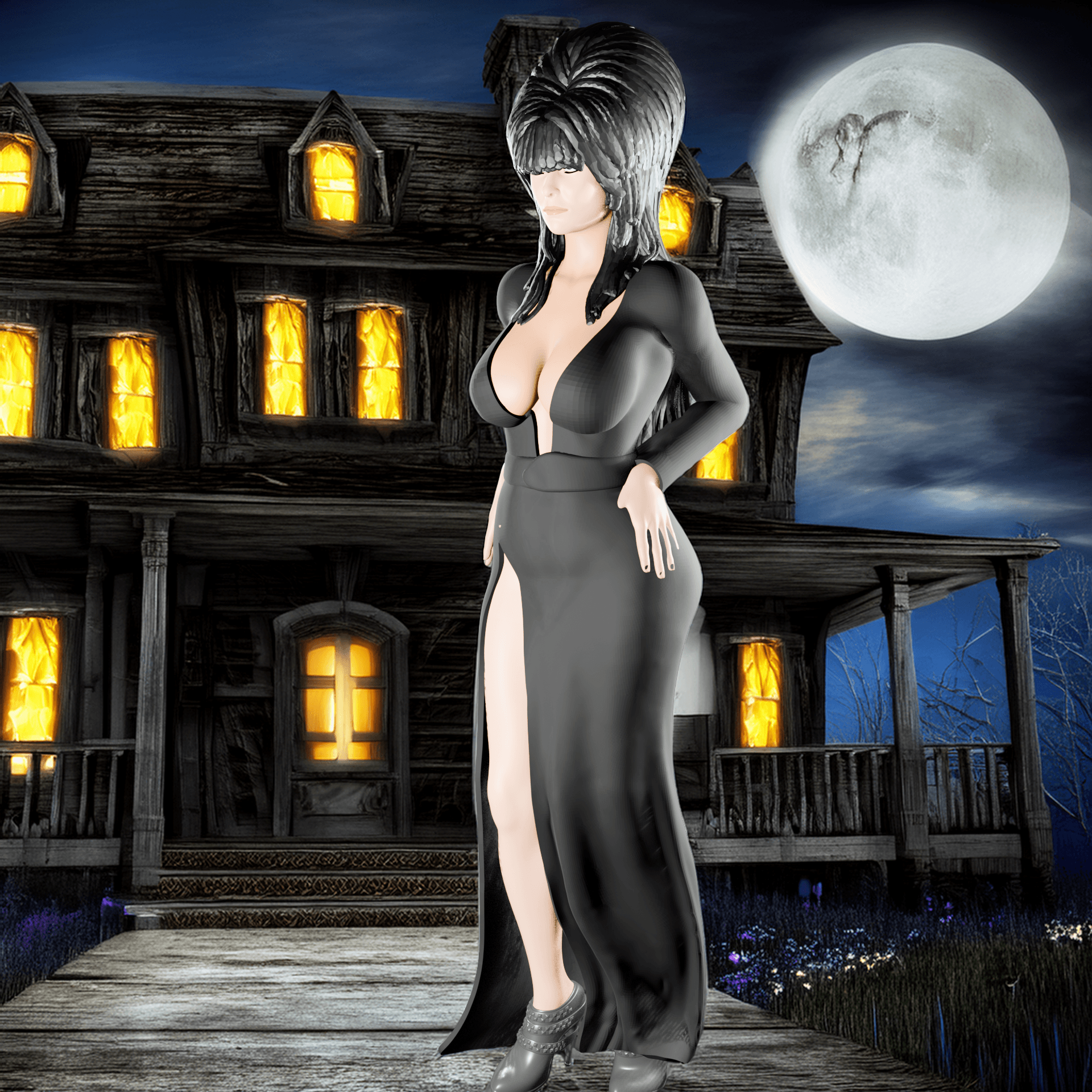 Sexy Spooky Woman v2 3d model