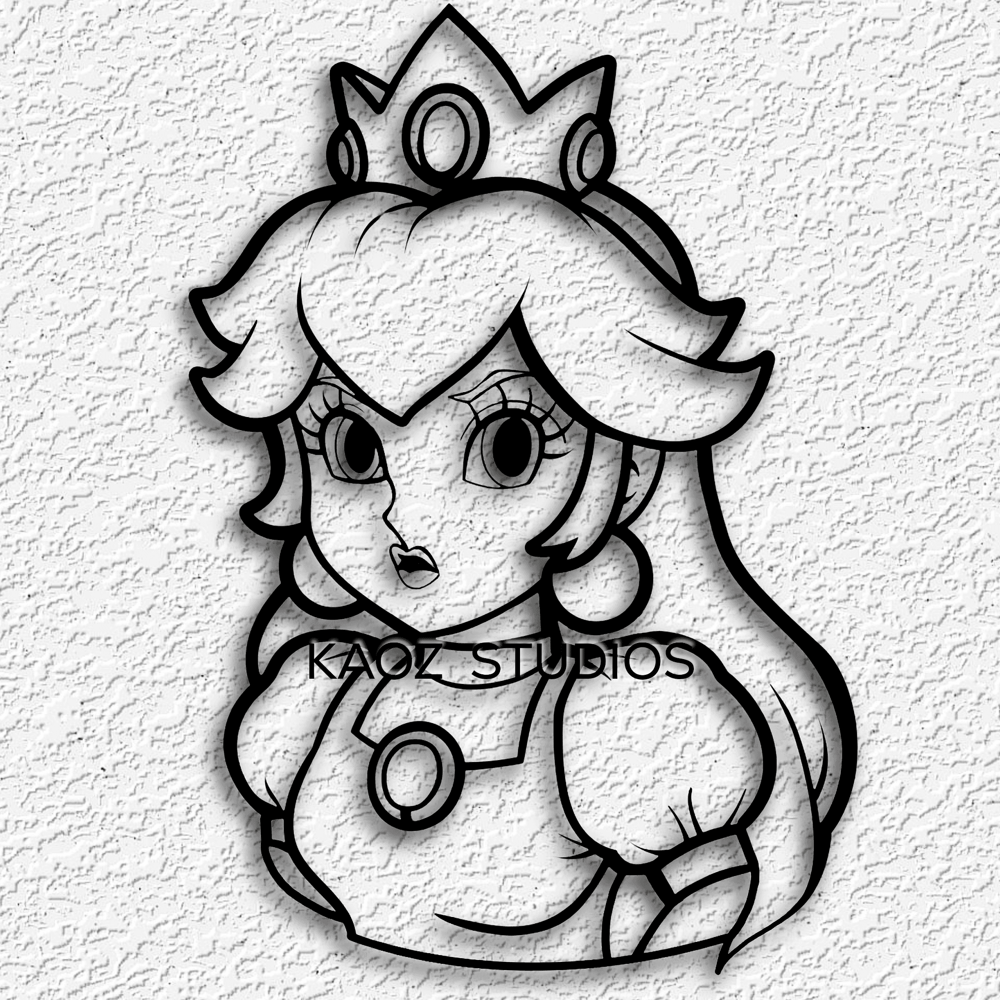 princess peach wall art super mario world wall decor video game fan art 3d model