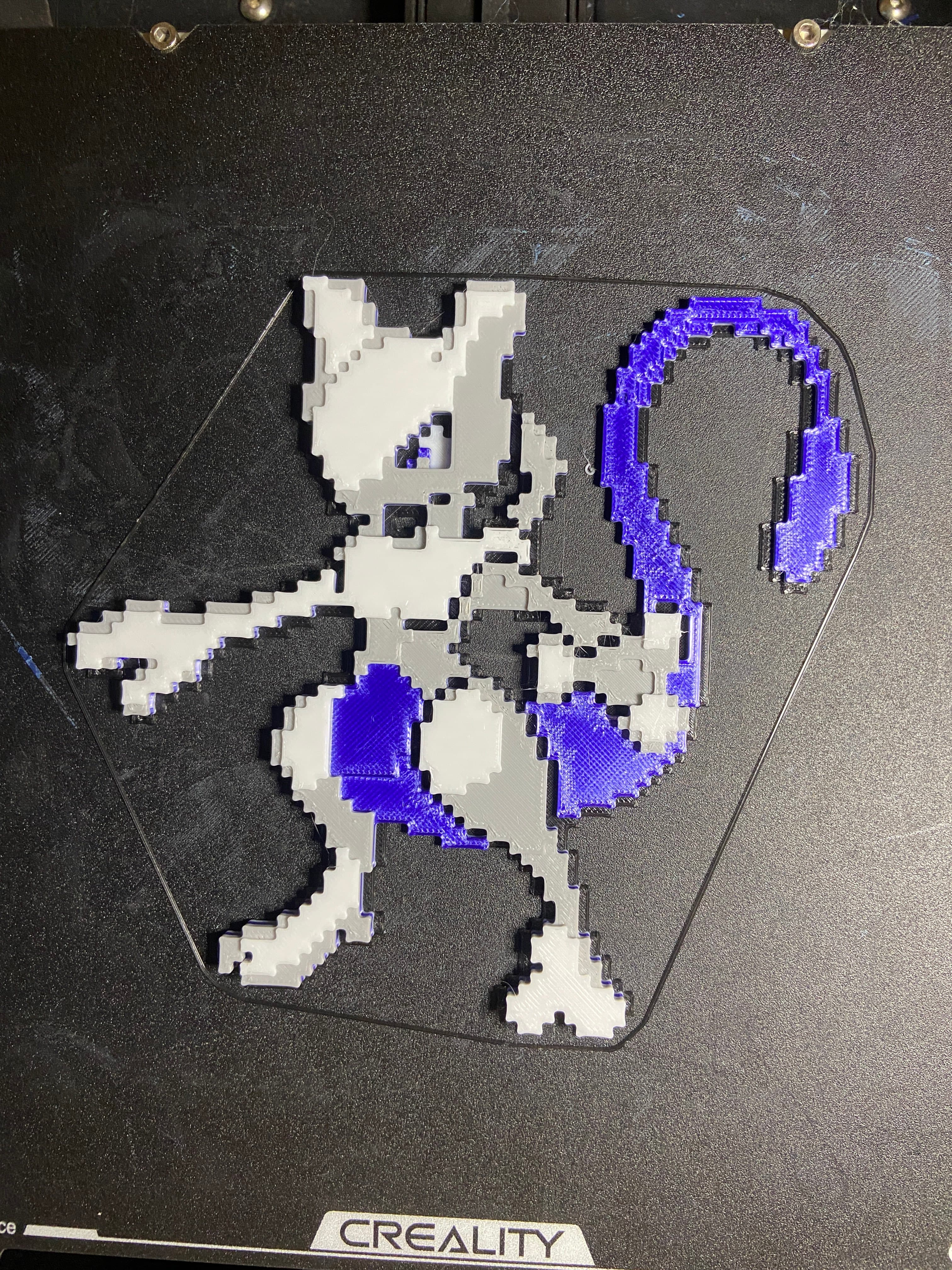 Mewtwo - Single Extruder no AMS Multicolour Pixel Art 3d model