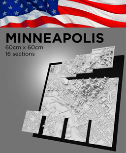 MINNEAPOLIS, Skyline 3d map 3d model