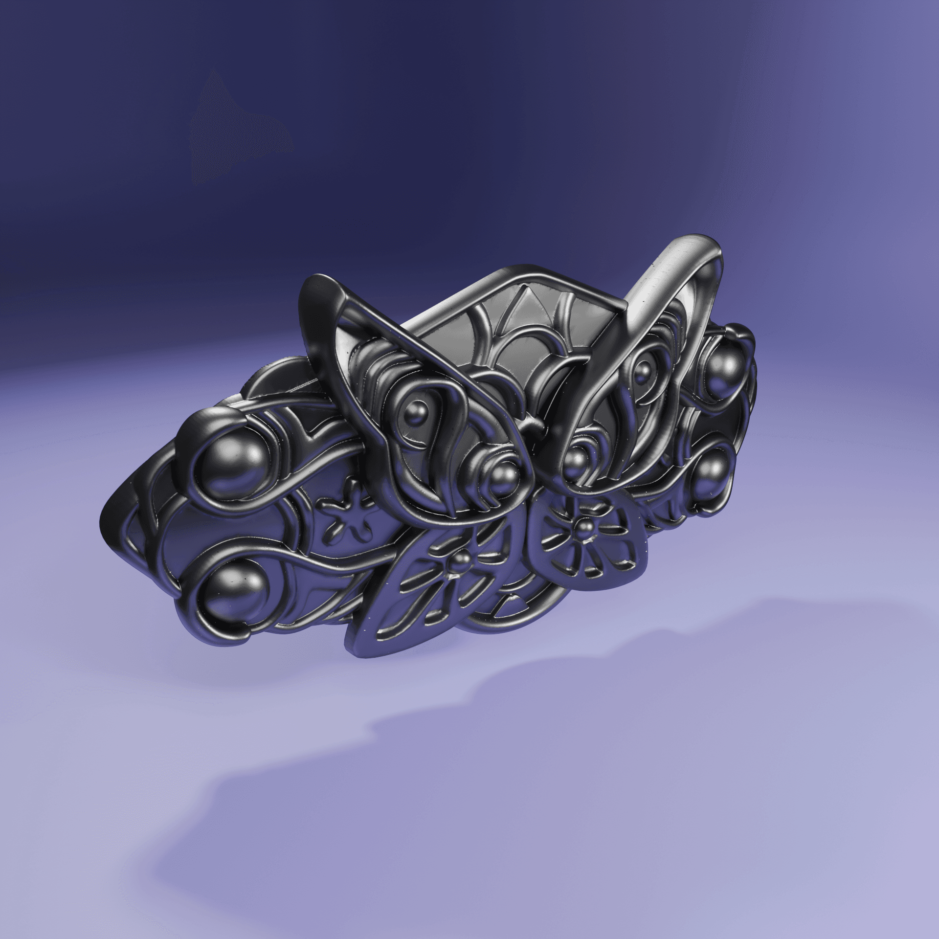Fern Hair Clip 3d model