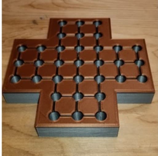 Cross Shape Peg Board Game 3d model