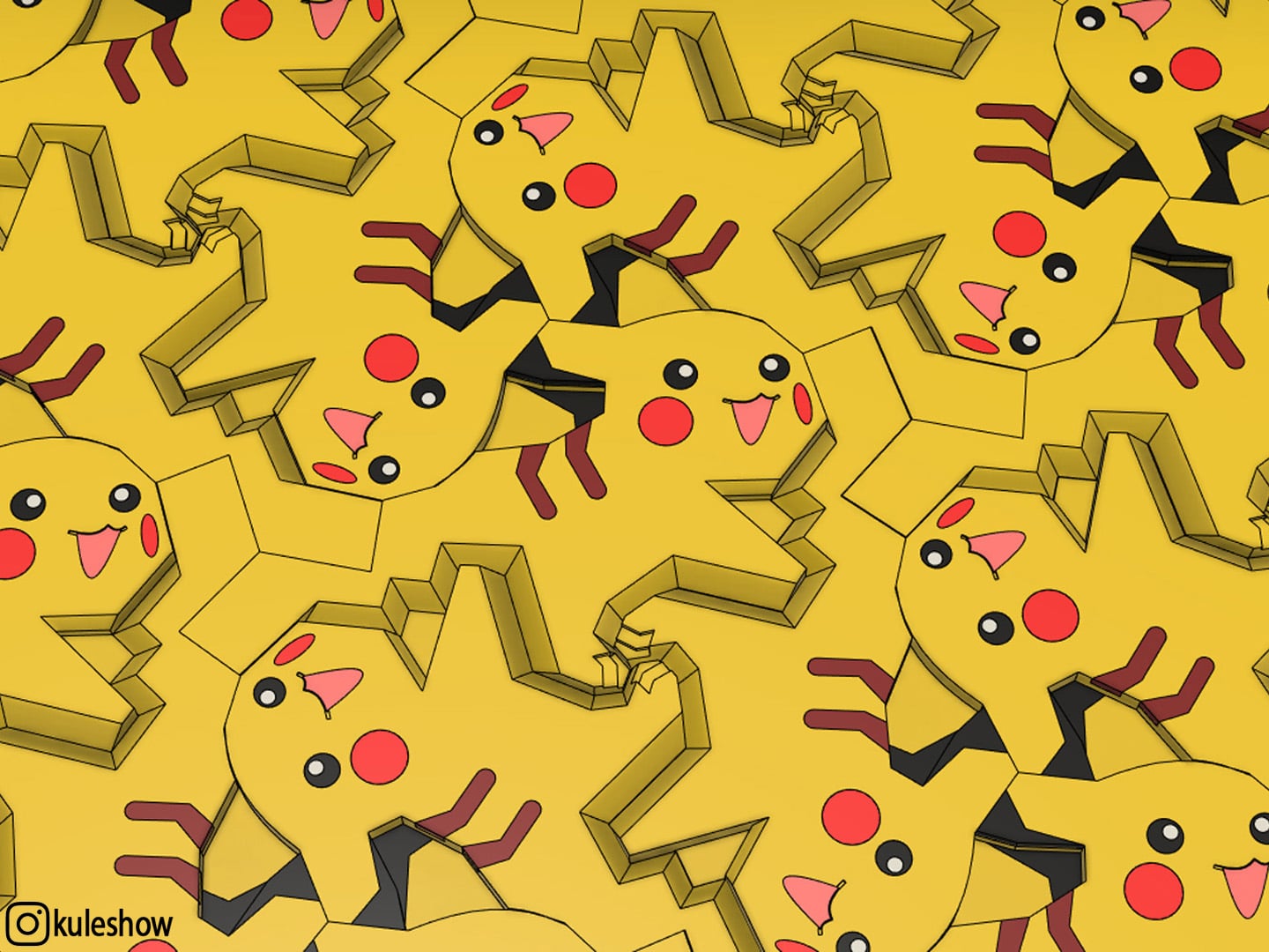 Pikachu Tessellation 3d model