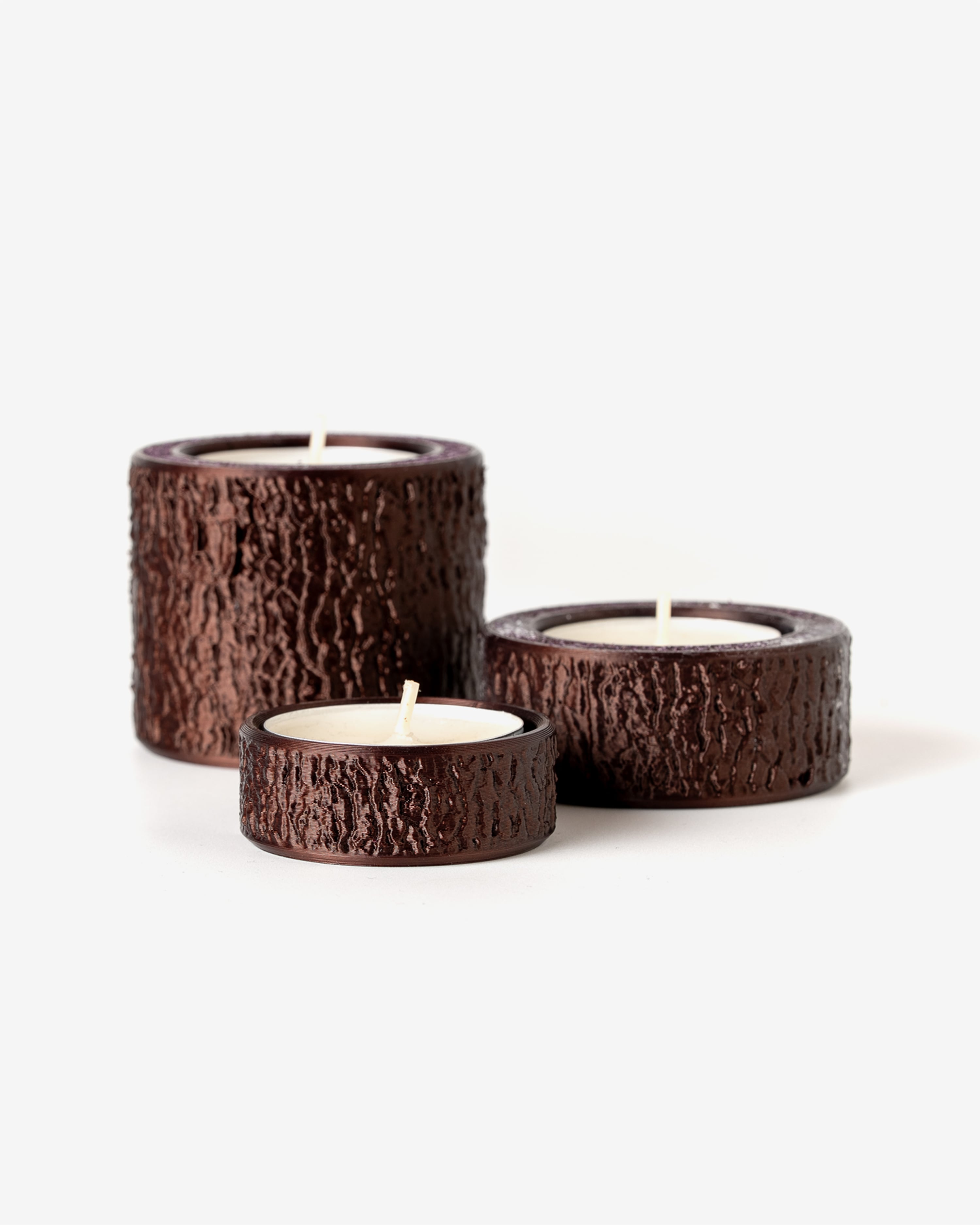 Tree Bark Candle Holders 3d model