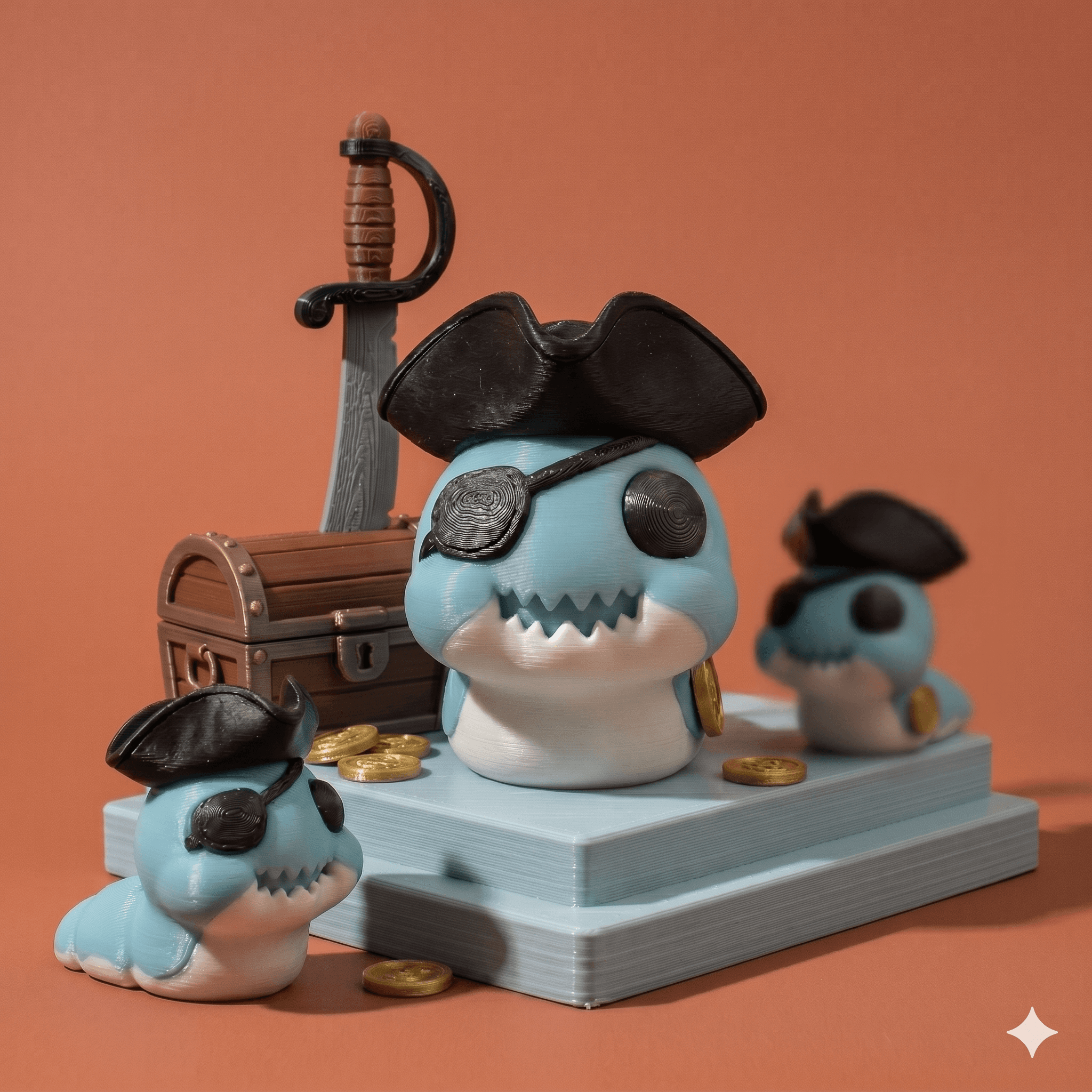 FlexiSlugs Pirate Ghost - Flexi Articulated Chibi Slug STL 3d model