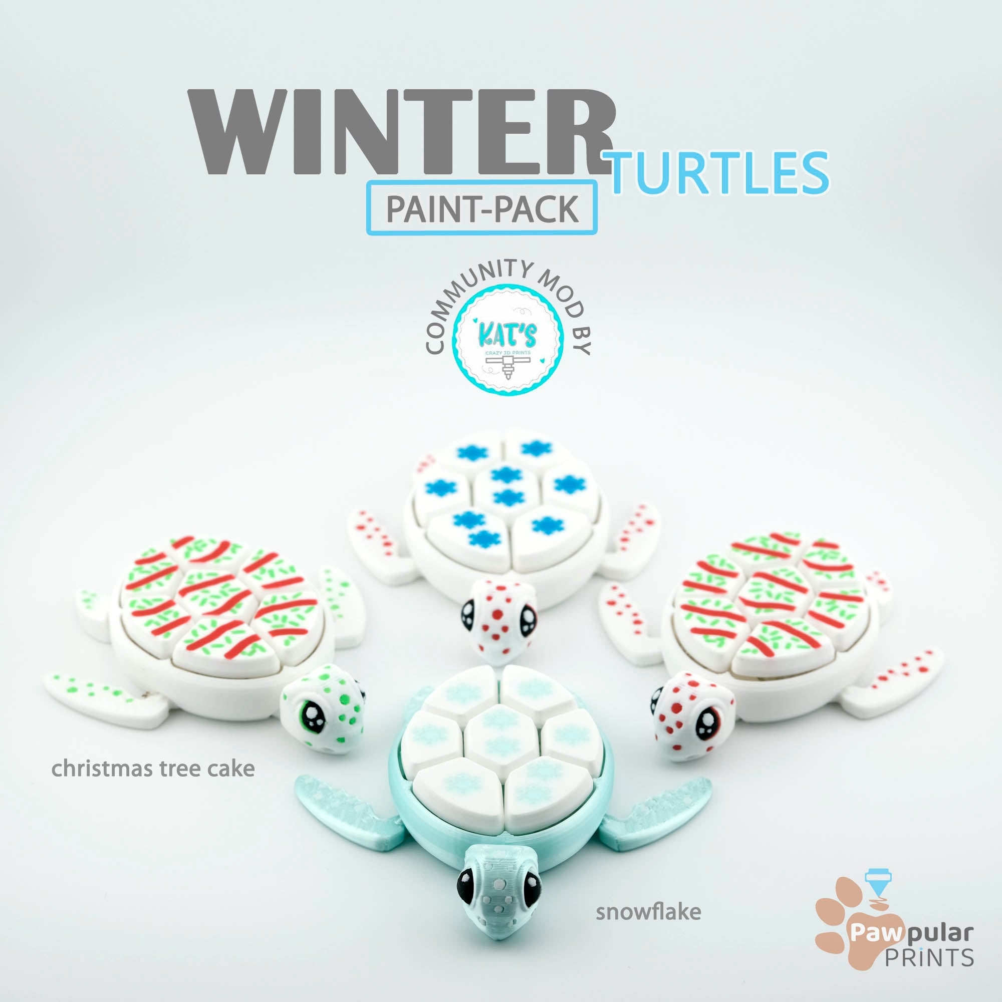 Winter Turtle Paint Pack 3d model