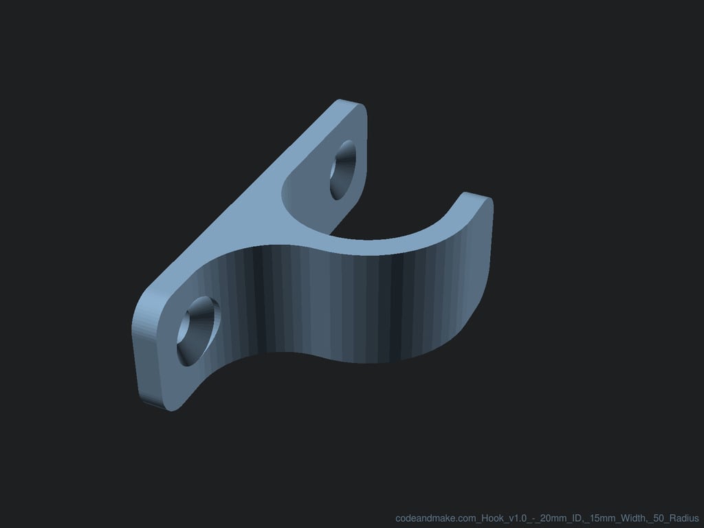 Fully Customizable Hook 3d model