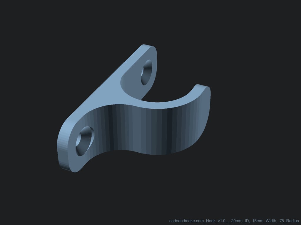 Fully Customizable Hook 3d model