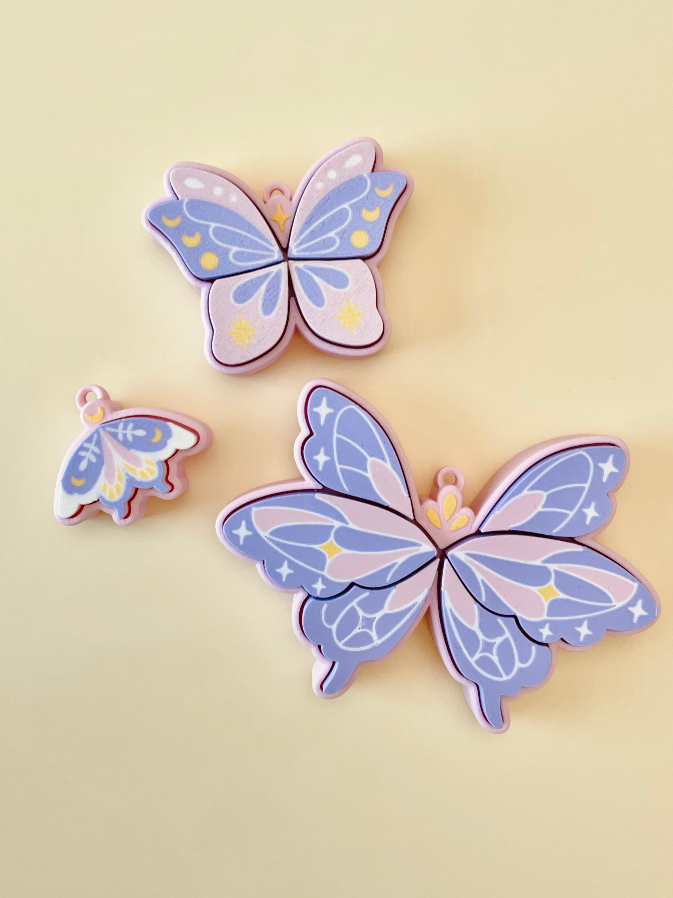 Pixie Wings Multi and Single Clicker Keychain Fidget Toy Bundle 3d model