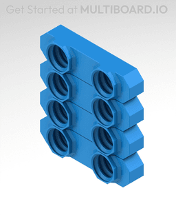 6.25 mm - Dual Bolt-Lock Mount - x4 Stack 3d model