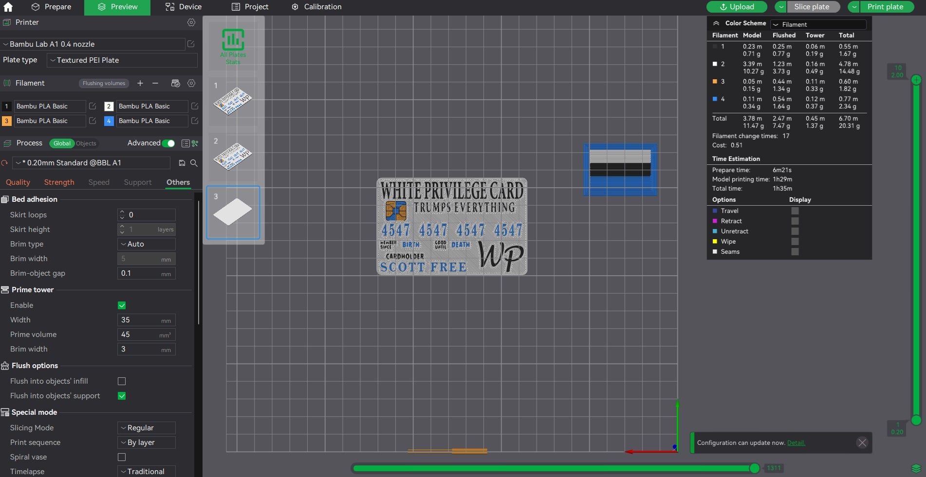 White Privilege Card Trumps Everything Satire Card 3d model