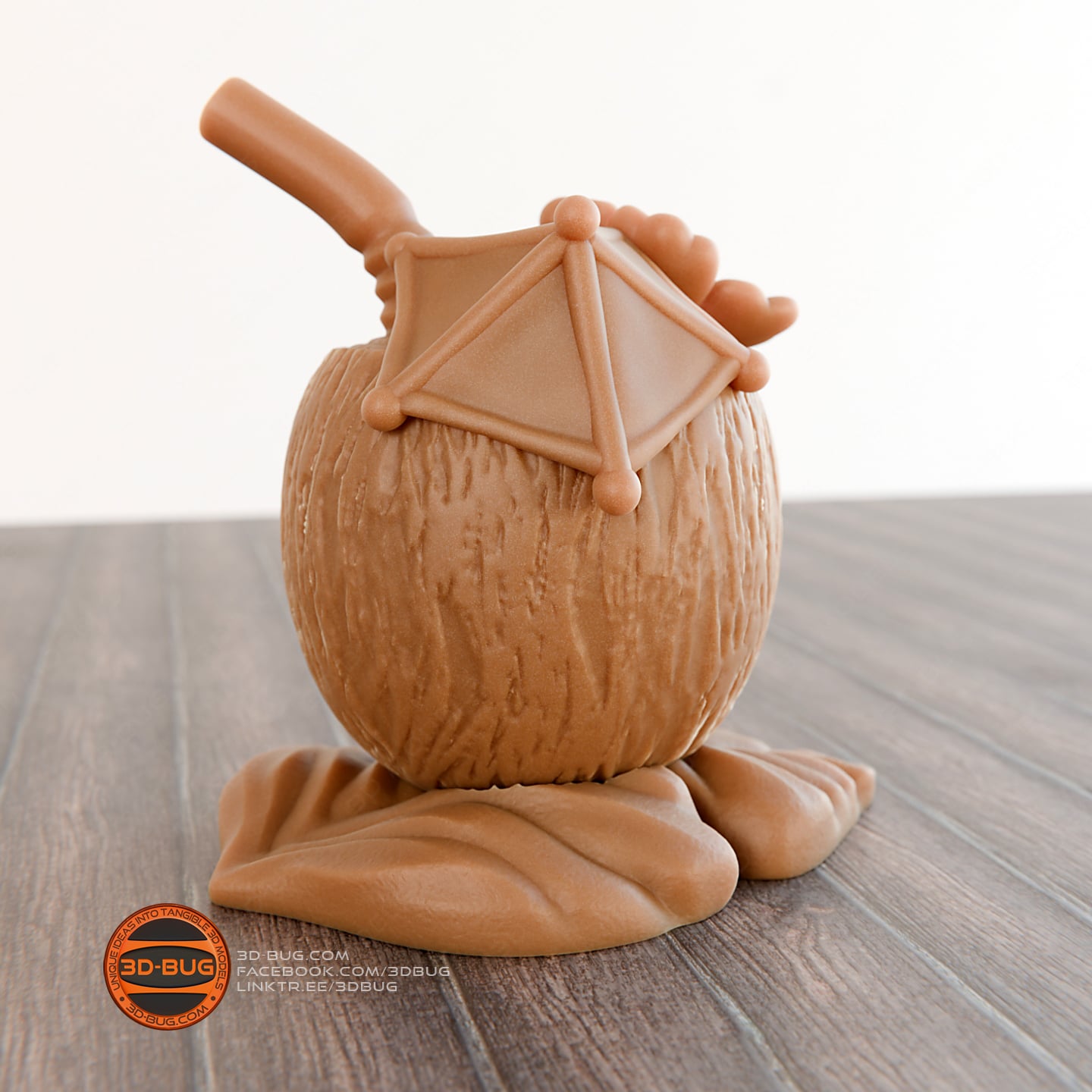 Coconut cocktail decor 3d model